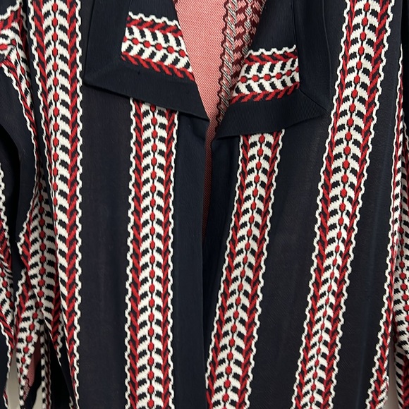 Ming Wang  Navy and Red Striped Women's blazer - Picture 4 of 11